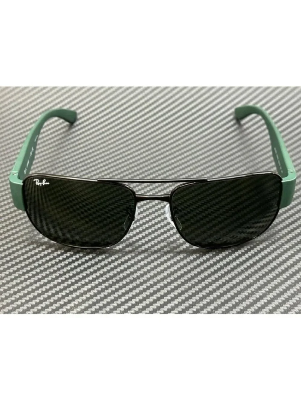 New Ray-Ban Men Black Green Sunglasses 59-18-140